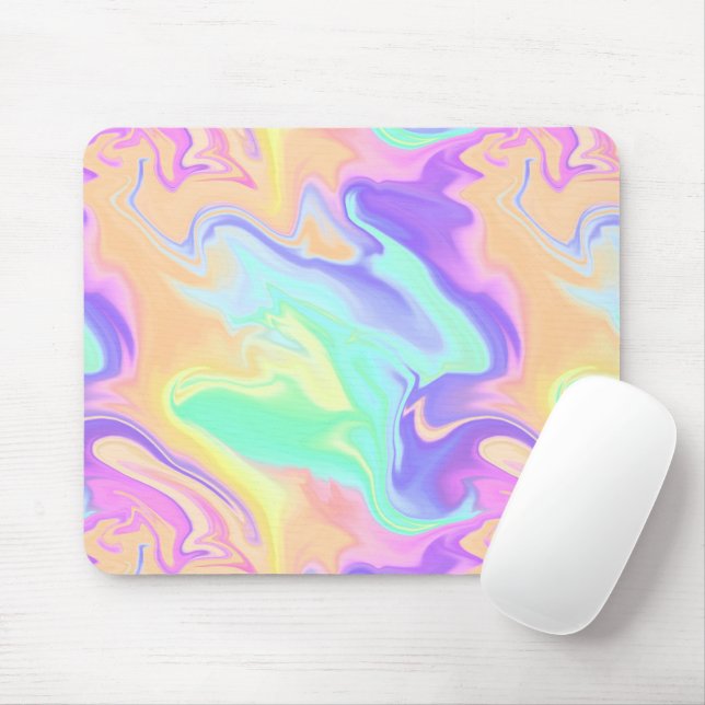 Mousepad Tie Dye Swirl Pastel Groovy (Com mouse)