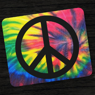 Mousepad Tie Dyed Black Peace Sign