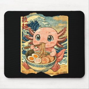 Mousepad Tigela de macarrão Ramen japonês Axolote Kawaii en