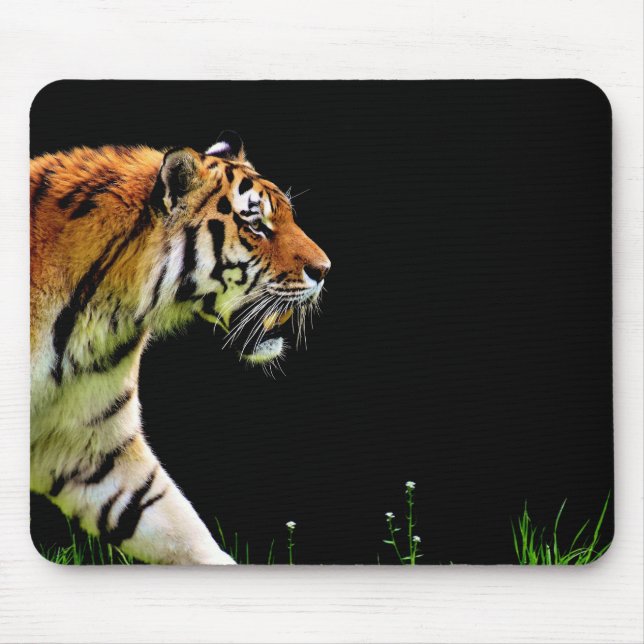 Mousepad Tiger Aproximando-se - Trabalho de arte animal sel (Frente)
