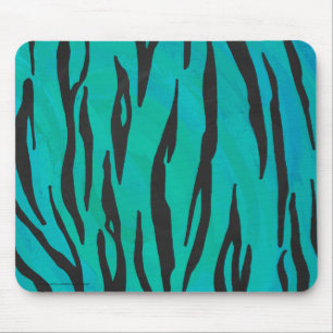 Mousepad Tiger Black and Teal Impressão