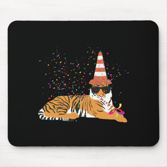 Mousepad Tiger Partying Animals Having A Party  (Frente)