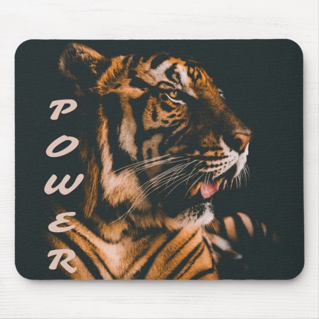 Mousepad Tiger Power Stripes Fierce Motivational (Frente)
