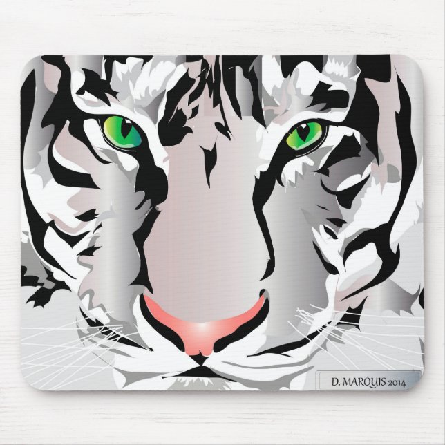 MOUSEPAD TIGER WHITE/MOUSEPAD DE CINZAS (Frente)