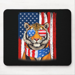 Mousepad Tigre Bandeira Dos EUA América Homens Mulheres 4 D