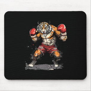 Mousepad Tigre Boxeando Com Luvas de Boxe Kickboxing Engraç