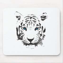 Mousepad Tigre branco com olhos azuis