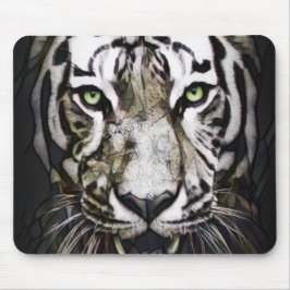 Mousepad Tigre Branco de Vidro Estreitado