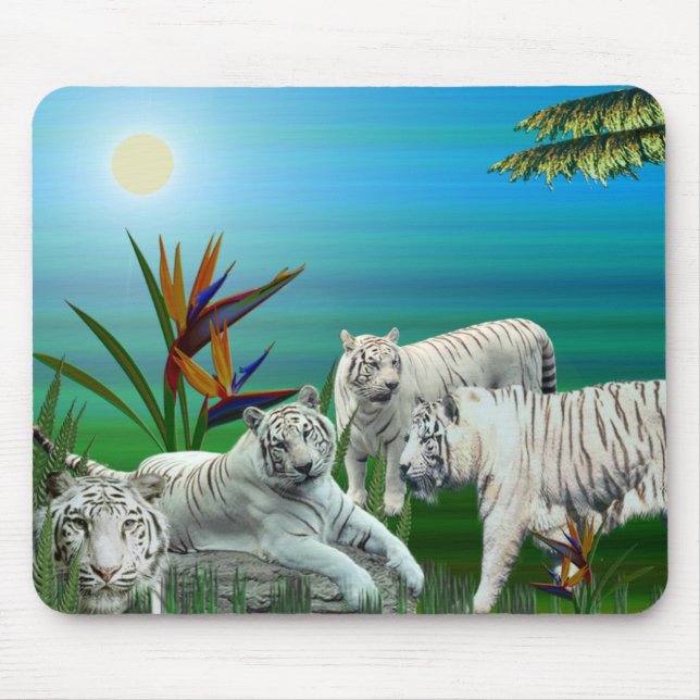 Mousepad Tigre branco Mousepad03 (Frente)