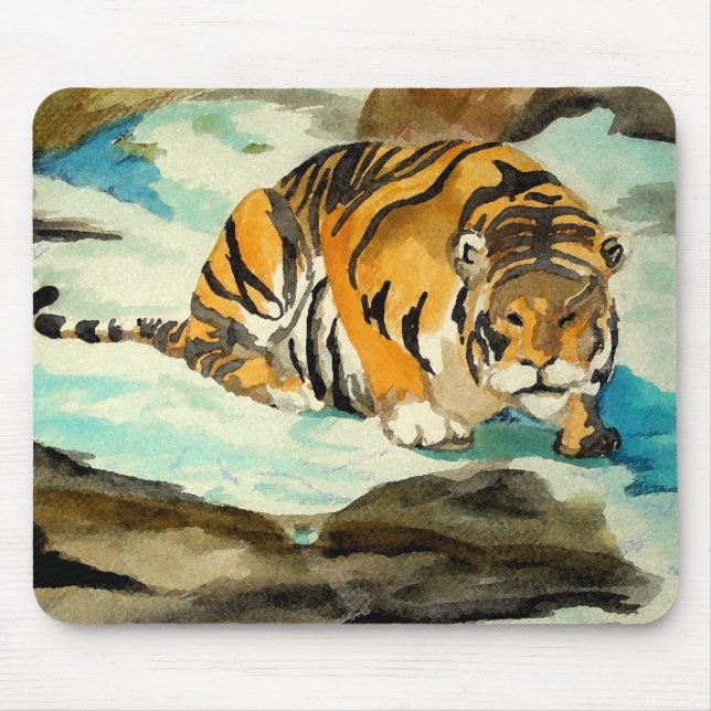 Mousepad Tigre de Aquarela (Frente)