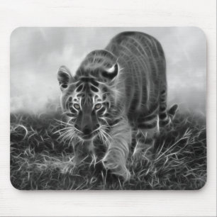 Mousepad Tigre de bebê que desengaça em preto e branco