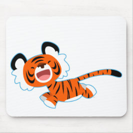 Mousepad Tigre De Cartoon Bastante No Bloco De Mouse Execut