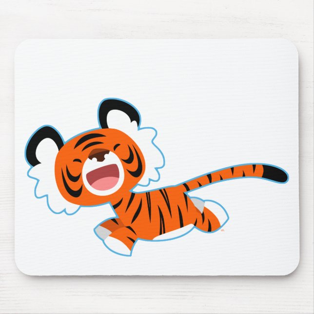 Mousepad Tigre De Cartoon Bastante No Bloco De Mouse Execut (Frente)