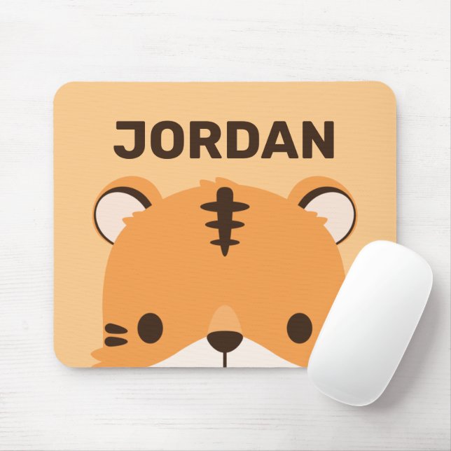 Mousepad Tigre de Cuta com Nome Personalizado (Com mouse)