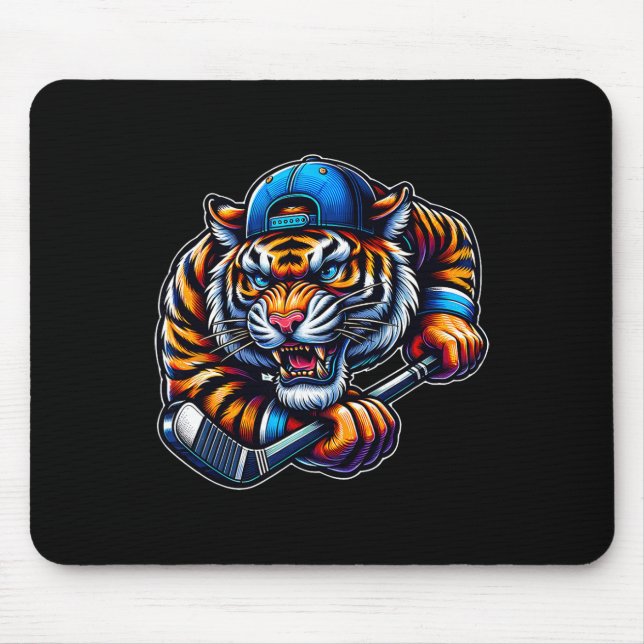 Mousepad Tigre de Hóquei no Gelo Competição Feroz (Frente)