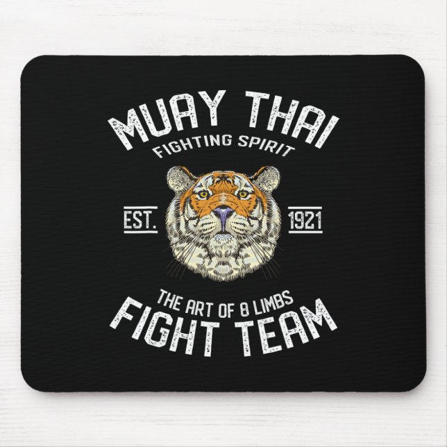 Mousepad Tigre de Muay Thai Boxe Tailandesa Kickboxing  (Frente)