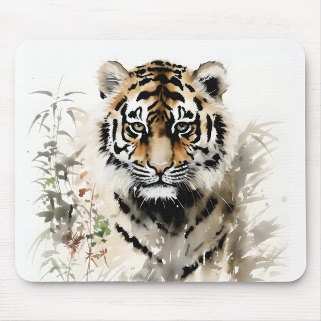 Mousepad Tigre de pintura em cubo (Frente)