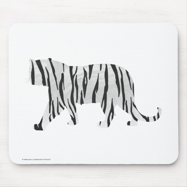 Mousepad Tigre de silicone preto e branco (Frente)