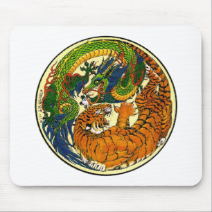 Mousepad Tigre & dragão Yin Yang