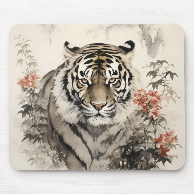 Mousepad Tigre e Flores (Frente)