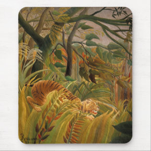 Mousepad Tigre em uma tempestade tropical por Henri Roussea