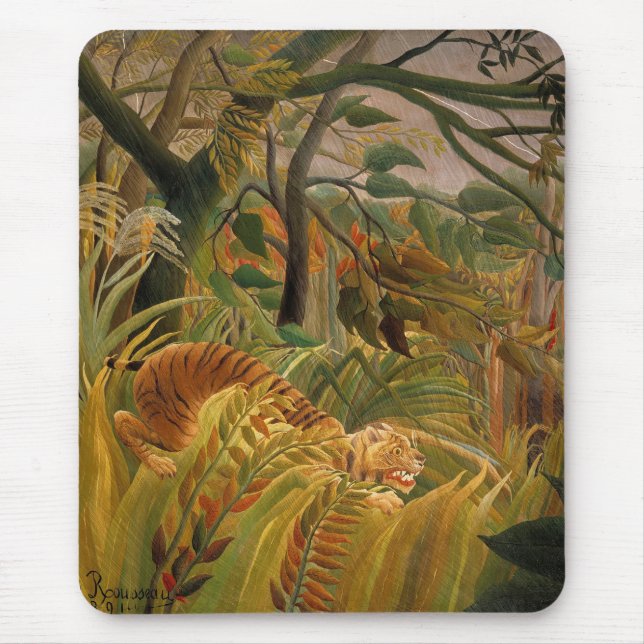 Mousepad Tigre em uma tempestade tropical por Henri Roussea (Frente)