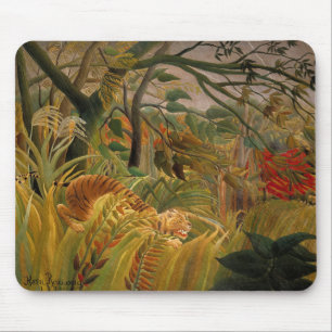 Mousepad Tigre em uma tempestade tropical por Henri Roussea