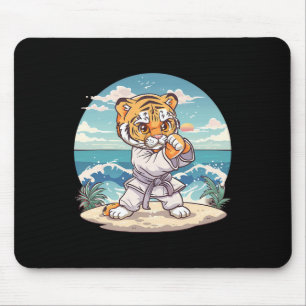 Mousepad Tigre Fofo de Caratê Kickboxing Taekwondo Jiu-jits