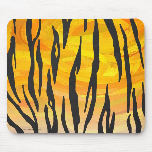 Mousepad Tigre Impressão de preto e laranja (Frente)