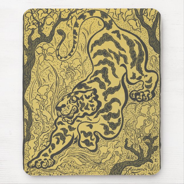 Mousepad Tigre na selva (animal selvagem) (por Paul Ranson) (Frente)