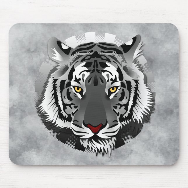 Mousepad Tigre Preto E Branco (Frente)