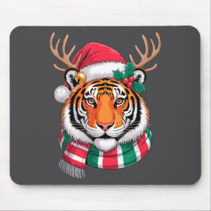 Mousepad Tigre Rena Cristo Santa Chapéu Tigre Natal
