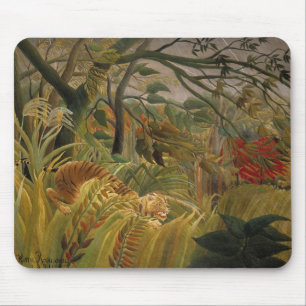 Mousepad Tigre surpreendido em uma tempestade tropical