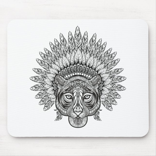 Mousepad Tigre tirado mão no estilo (Frente)