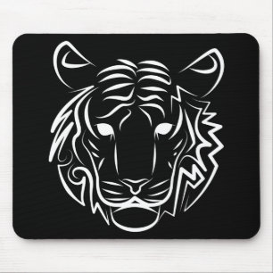 Mousepad Tigre Tribal Preto e Branco