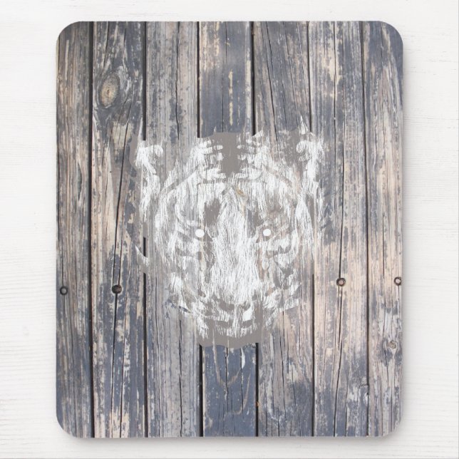 Mousepad Tigre urbano branco (Frente)