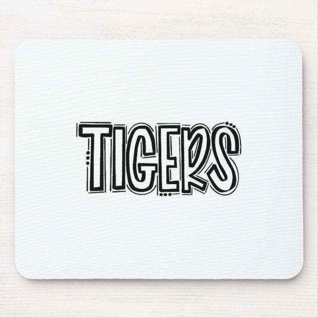 Mousepad Tigres Despertam Espírito Escolar Laranja Pé Preto (Frente)