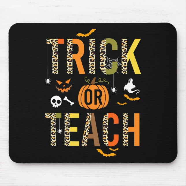 Mousepad Tijolo Leopardo Ou Ensino De Ensino De Halloween Q (Frente)