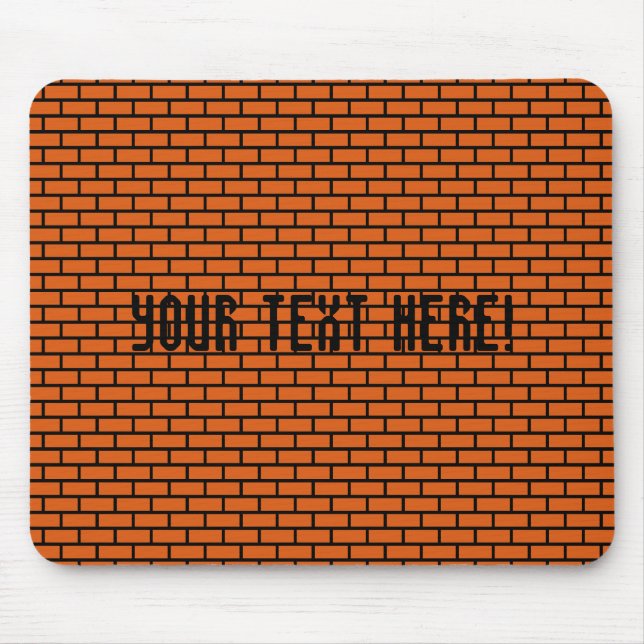 Mousepad tijolo retro de 8 bits, alaranjado (Frente)