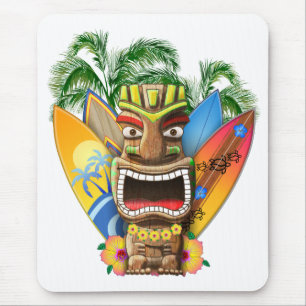 Mousepad Tiki havaiano que surfa