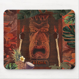 Mousepad Tiki Vintage Aloha Havaiano Rústico Ilha Tropical