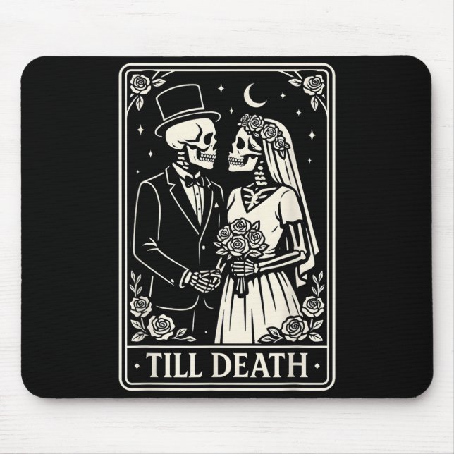 Mousepad Till Death Skeleton Love Couples Gothic Wedding Br (Frente)