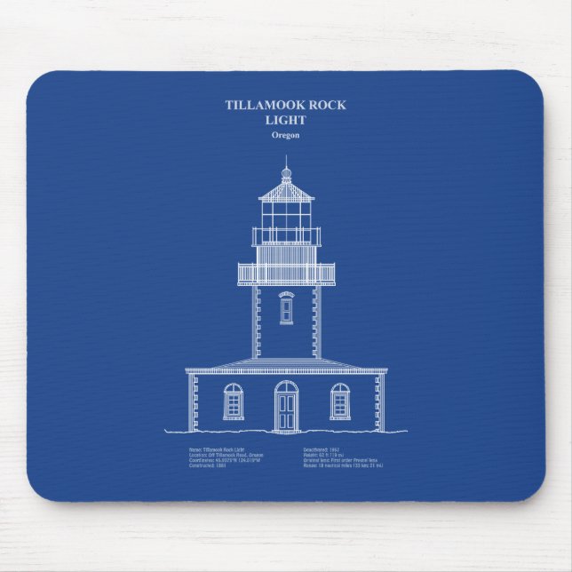 Mousepad Tillamook Rock Lighthouse - Oregon - AD (Frente)