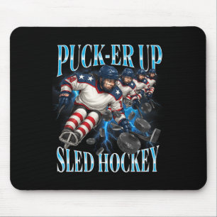 Mousepad Time de hóquei em trenó feminino e feminino Puck-e