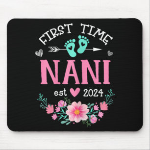 Mousepad Time Nani Est 2024 Anúncio de Gravidez Floral W