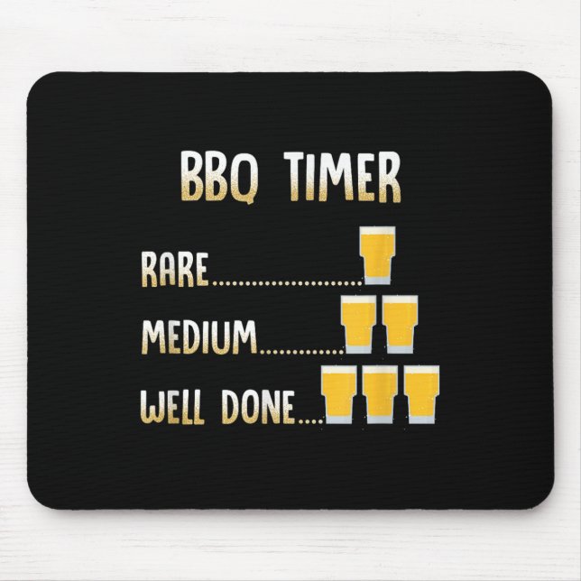 Mousepad Timer de Churrasco Engraçado (Frente)