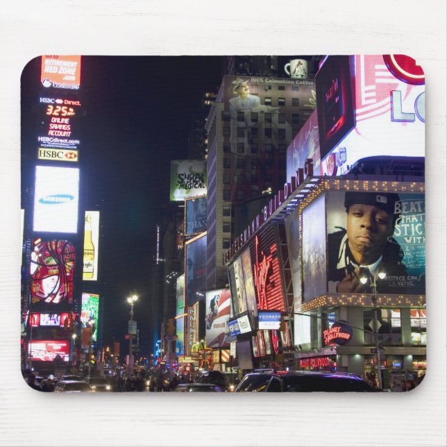 Mousepad Times Square à noite em Manhattan, Nova York (Frente)