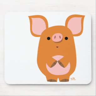 Mousepad tímido do porco dos desenhos animados
