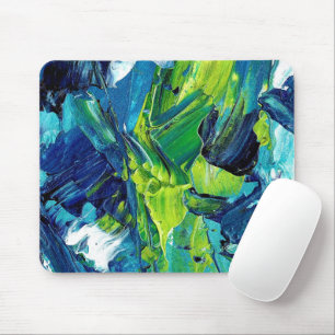 Mousepad Tinta Acrílica Abstrata em Azul