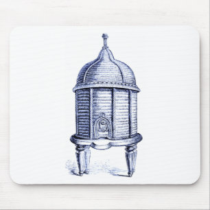 Mousepad Tinta Azul Colmeia Vintage